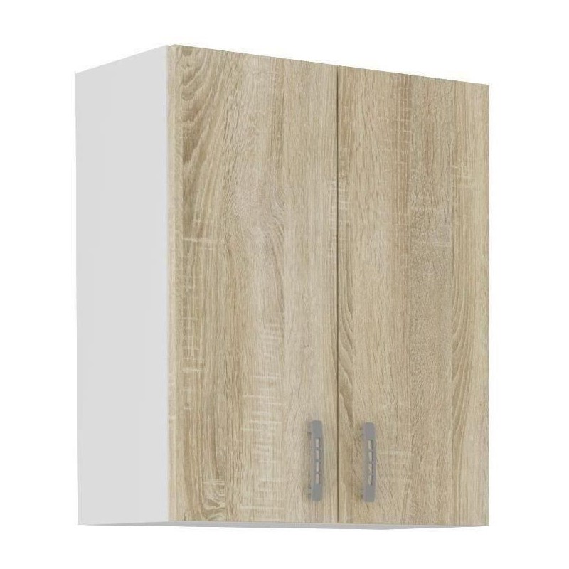 Meuble haut SARA - 2 portes - Décor chene sonoma - L60xP31xH71,5 cm