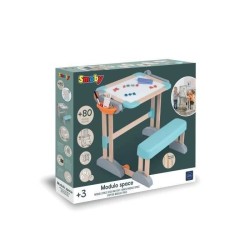 Smoby - Bureau Modulo Space - Transformable en Tableau Double Face - 80 Acces...