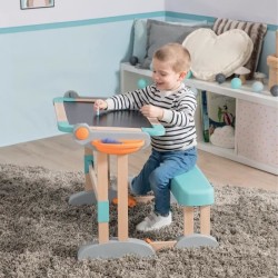 Smoby - Bureau Modulo Space - Transformable en Tableau Double Face - 80 Acces...