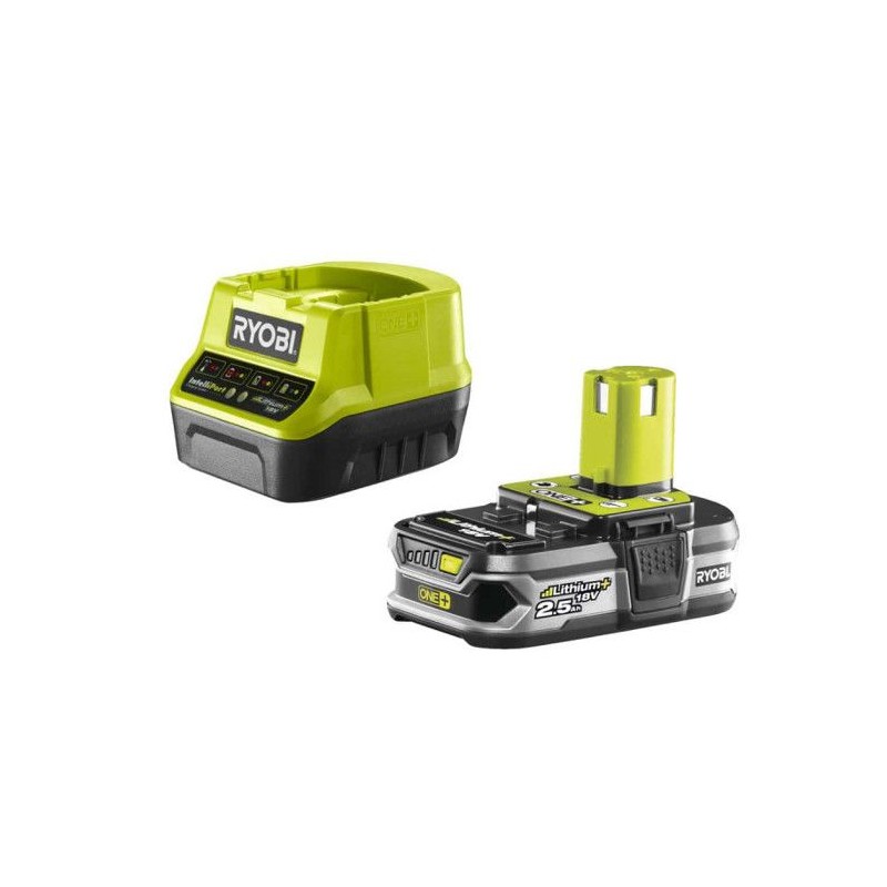 RYOBI - 1 batterie lithium+ 18V ONE+ 2,5 Ah et 1 chargeur rapide 2,0 A - RC18...