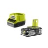 RYOBI - 1 batterie lithium+ 18V ONE+ 2,5 Ah et 1 chargeur rapide 2,0 A - RC18...