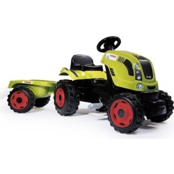 Tracteur a pédales Farmer XL + Remorque - SMOBY - CLAAS - Siege ajustable - C...