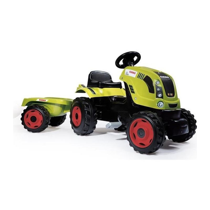 Tracteur a pédales Farmer XL + Remorque - SMOBY - CLAAS - Siege ajustable - C...