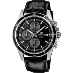 Montre - CASIO - EDIFICE - Cuir véritable - Noir - Étanchéité 10 Atm
