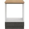 Meuble bas pour four encastrable  avec plan de travail - Gris mat - L 60 x P ...