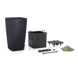 LECHUZA Pot de fleurs - Cubico color 40 - 39,5 x 39,5 x 75,5 cm - 31 L - Kit ...