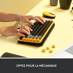 Clavier - Sans fil - Logitech - Pop Keys - AZERTY - Mécanique - Touche Emoji ...