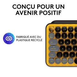 Clavier - Sans fil - Logitech - Pop Keys - AZERTY - Mécanique - Touche Emoji ...