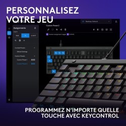 Clavier gamer - Filaire - Logitech G - G515 TKL - AZERTY - Mécanique - RGB - ...