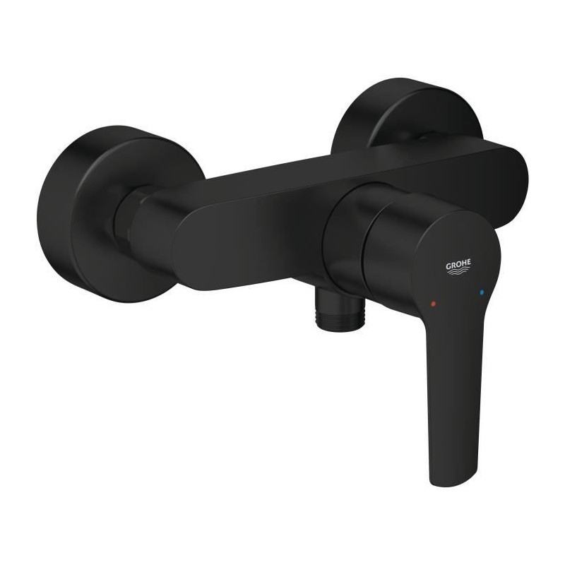 Mitigeur monocommande douche - GROHE Start - Noir mat - Montage mural apparent