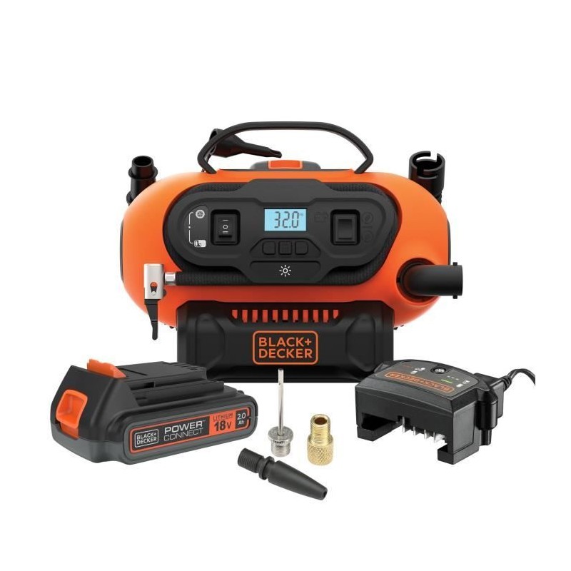 Gonfleur compresseur filaire ou sans fil - BLACK+DECKER - BDCINF18N-QS - 18V ...