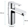 GROHE Robinet de salle de bains lavabo Get, tirette de vidage, bonde incluse,...