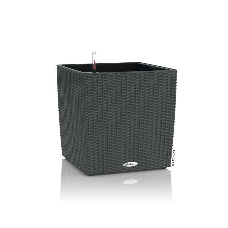 LECHUZA Pot de fleurs Cube cottage 50 - 50 x 50 x 50 cm - Kit complet - Grani...