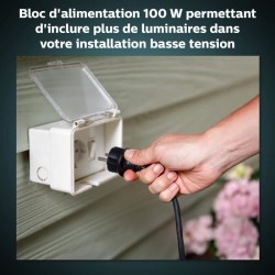 Câble alimentation 100W - Philips Hue Outdoor - Noir - Electrique