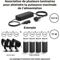 Câble alimentation 100W - Philips Hue Outdoor - Noir - Electrique
