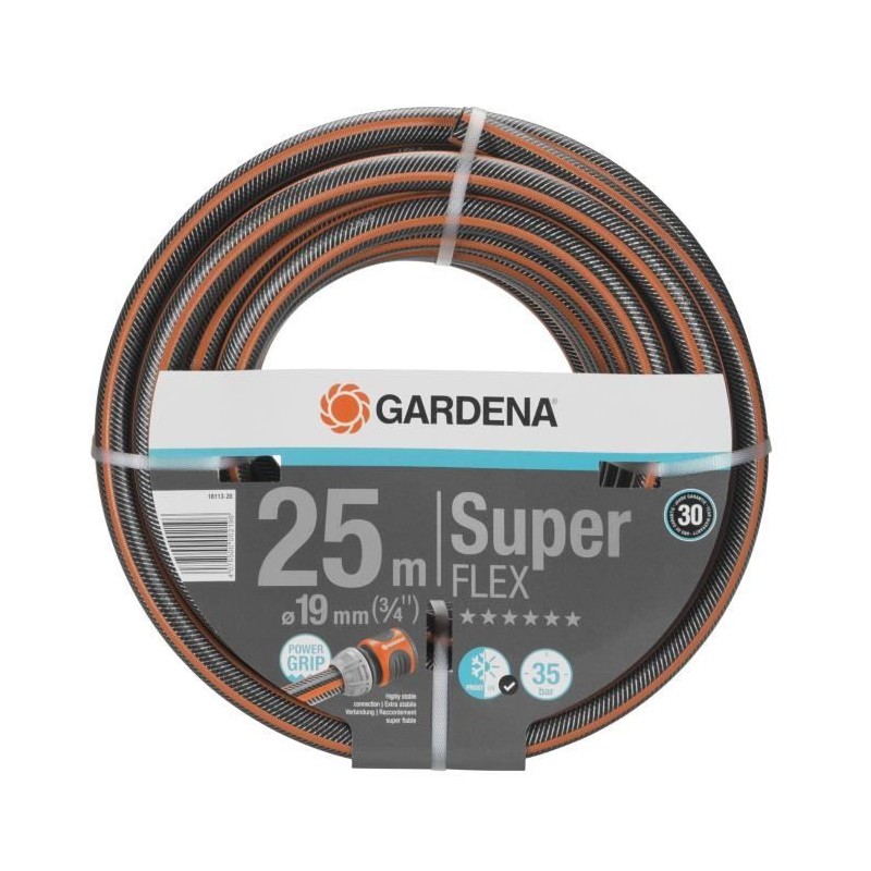 GARDENA Tuyau d'arrosage Premium SuperFLEX – Longueur 25m – Ø19mm – Anti noeu...