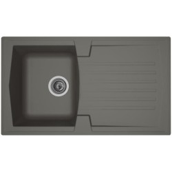 STRADOUR Evier cuisine a encastrer 1 bac + 1 égouttoir Arena - Résine - 86 x ...