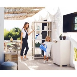 Armoire basse de rangement en résine PLASTIKEN - 2 portes et 2 étageres - Bei...