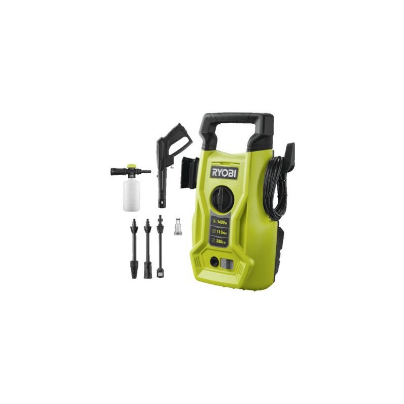 RYOBI - Nettoyeur haute pression 1400 W - 110 bars - 390 L - flexible 5 m PVC...