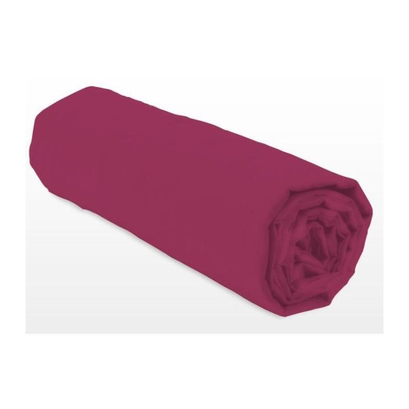 Drap-housse - LOVELY HOME - LH71615 - 160x200+25 cm - Fuchsia
