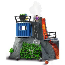 Expédition au grand Volcan, 1 figurine de chercheuse et 2 jouets