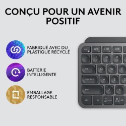 Clavier - Sans Fil - Logitech - MX Keys Mini - AZERTY - Rétroéclairé - Noir