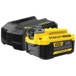 Pack batterie 18V 4 Ah + chargeur 2A - STANLEY FATMAX - Compatible avec la ga...