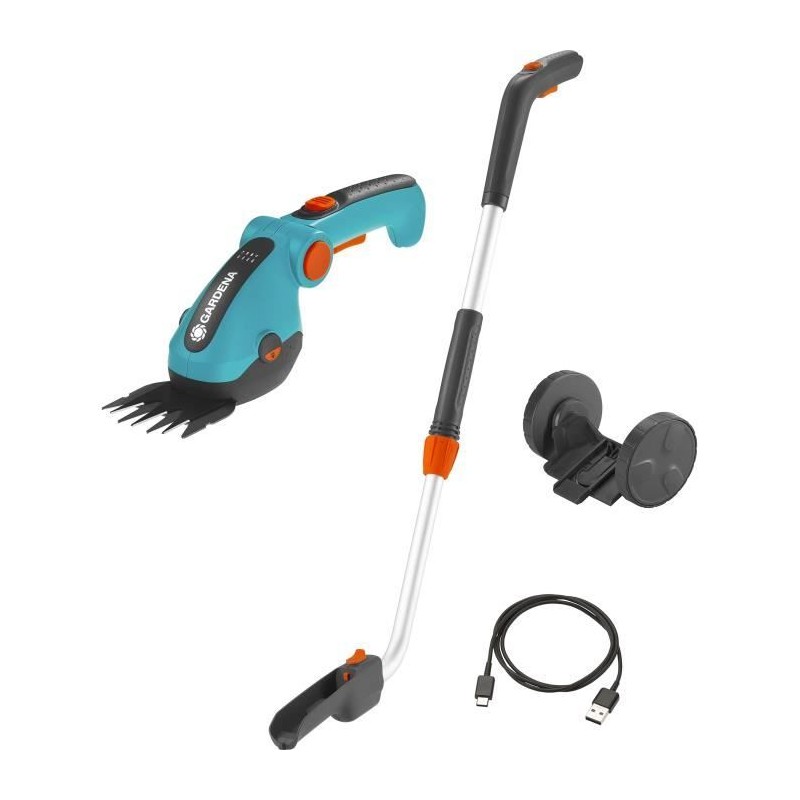 Kit cisaille a gazon ComfortCut Li + manche télescopique + roues - 3,6 V/3,0 ...