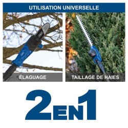 Elagueuse 18cm + Taille-haies 41cm  sans fil C-PHTS410-X - téléscopique - SCH...