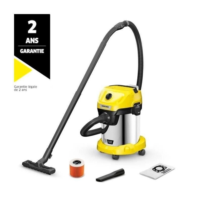 Aspirateur eau et poussieres sans fil KARCHER WD 3-18 S V-17/20 - Acier - 17 ...