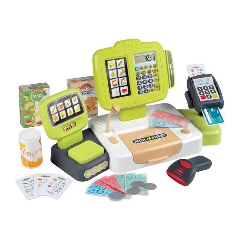 Smoby grande caisse enregistreuse - 30 accessoires inclus - des 3 ans