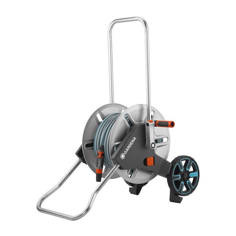 Enrouleur de tuyau GARDENA CleverRoll M métal – Tuyau Classic 25m Ø15mm – Ada...