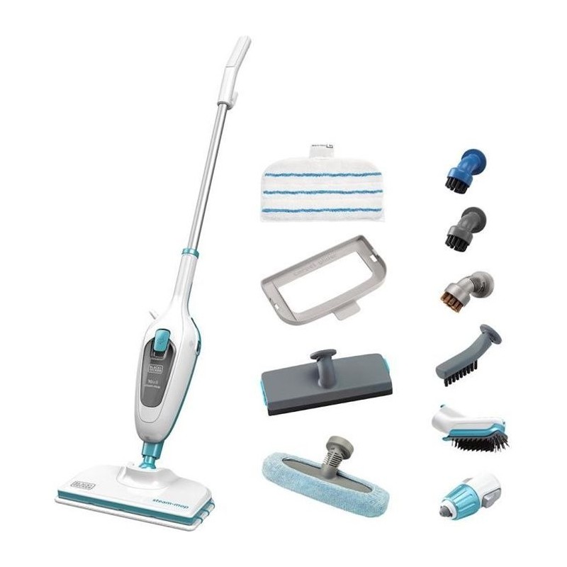 BLACK+DECKER FSMH13E10-QW - Balai Vapeur Avec Nettoyeur a Main 1300W - 10 Acc...