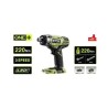 RYOBI - Visseuse a chocs 18V ONE+ - 3 modes : 40/120/220 Nm - emmanchement he...