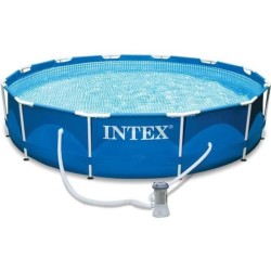 Kit Piscine hors sol tubulaire INTEX - Metal Frame - 366 x 76 cm - Ronde (Liv...