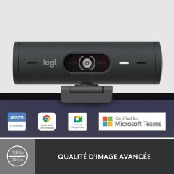 Webcam - Full HD 1080p -  Logitech - Brio 500 - Microphone intégré - Graphite