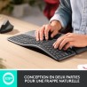 Clavier - Sans fil - Logitech - ERGO K860 - AZERTY - Ergonomique avec repose-...