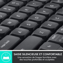 Ensemble Clavier Souris - Sans fil - Logitech - MK850 - AZERTY - Noir