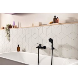 Mitigeur monocommande bain/douche - GROHE Start - Noir mat - Montage mural ap...