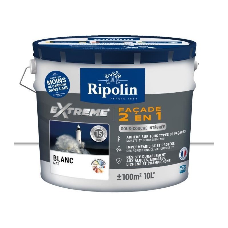RIPOLIN PROTECTION EXTREME FACADE BLANC Mat 10 L