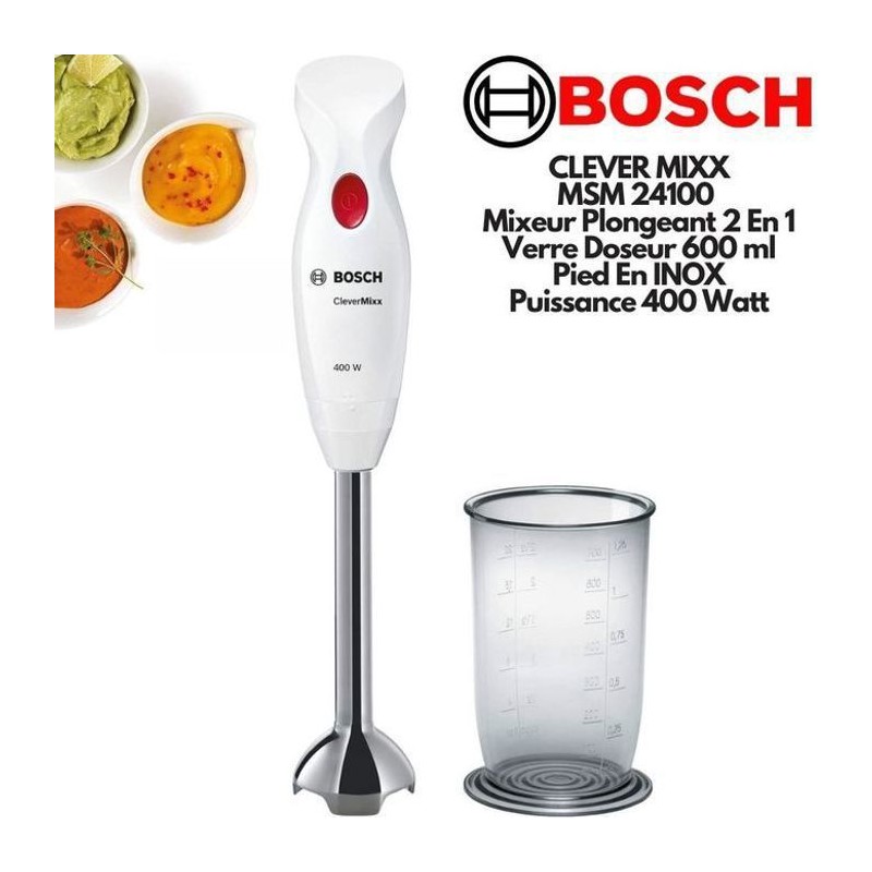 Mixeur plongeant CleverMixx MSM24100 - BOSCH - 400W - Pied détachable