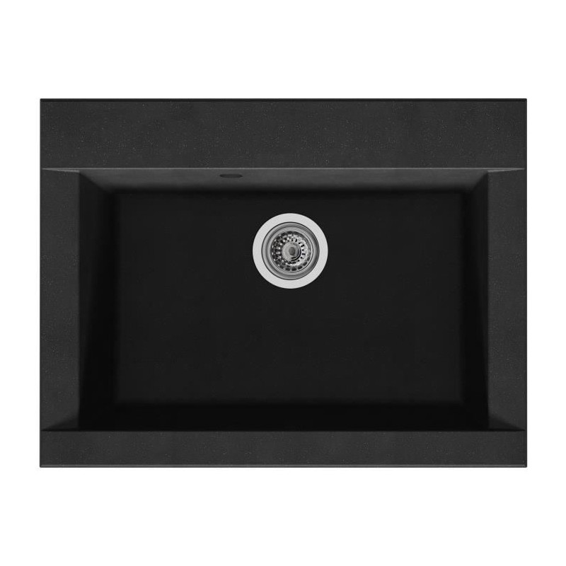 STRADOUR Evier cuisine a encastrer 1 bac sans égouttoir Hexo - Résine - 66 x ...