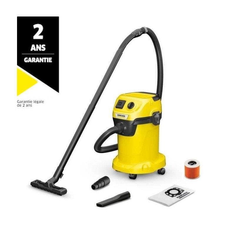 Aspirateur eau et poussiere KARCHER WD 3 P V-19/4/20 - Cuve polypropylene 19 ...