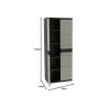Armoire haute avec étageres - PLASTIKEN - Titanium - 70 x 44 x 176 cm - Beige...