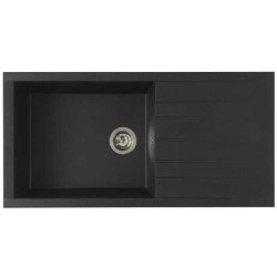 STRADOUR Evier a encastrer CUBE, en SMC NOIR PAILLETE - 06,  1 bac, dim. 100 ...