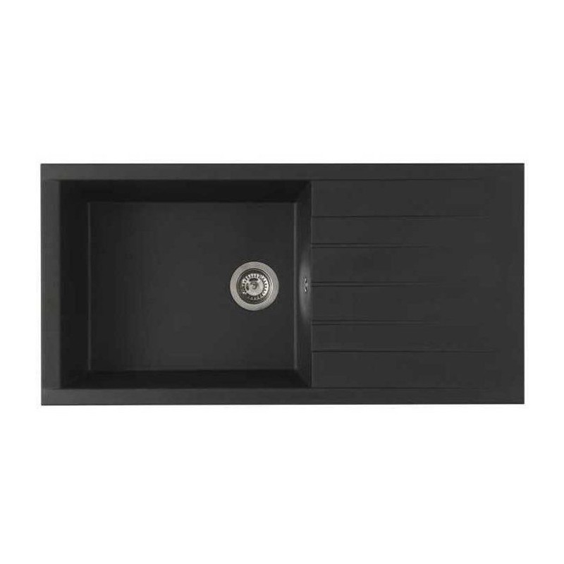 STRADOUR Evier a encastrer CUBE, en SMC NOIR PAILLETE - 06,  1 bac, dim. 100 ...