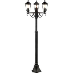 Lampadaire extérieur 3L CARLEEN - BRILLIANT - noir - métal/verre - 200x61cm -...