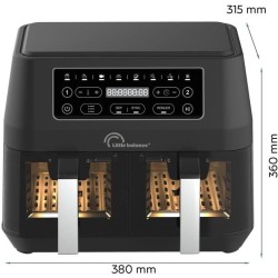 Friteuse sans huile LITTLE BALANCE - Crousty Light Duo - Double cuve 9L - Jus...