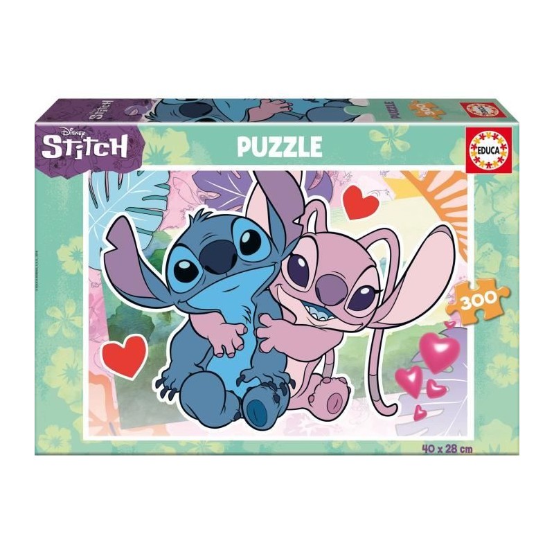 Puzzle de 300 pieces Stitch, 40 x 28 cm, Recommandé de 6 Ans, Disney, 19964, ...