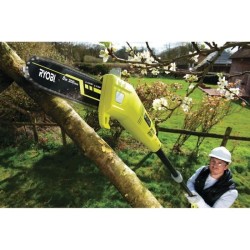 RYOBI - Elagueur sur perche 750 W - guide 20 cm incliné a 15°- 10 m/s - tube ...